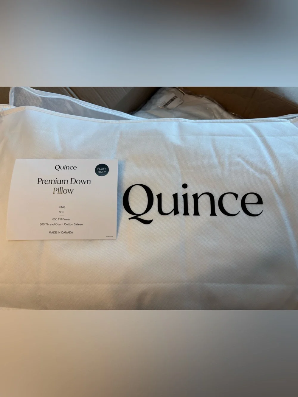 Quince Premium Down Pillow (White Duck Down) King Soft